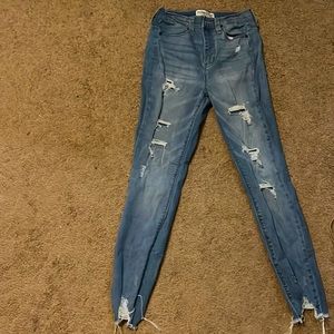 womens skinny covered ripped jeans